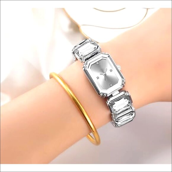 Ladies Crystal Bangle Watch Waterproof Stainless Steel Quartz Movement main image 7